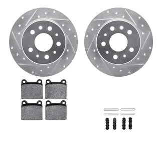 R1 Concepts WGSH1-63003 eLINE Rotor - Drilled & Slotted - Silver W/ Performance Pads